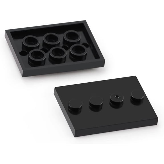 120pcs Black Plates Parts Tile Modified 3x4 with 4 Studs in Center Compatible with Figure Display Base Collector Series Pack Set 88646
