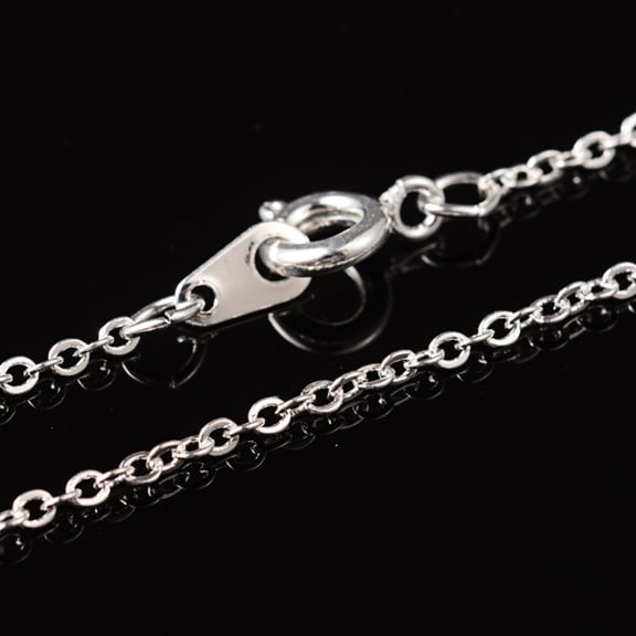 120pcs Brass Cable Chain Necklace Silver color Nickel Free chain: 2mm long 1.5mm wide 18 inch