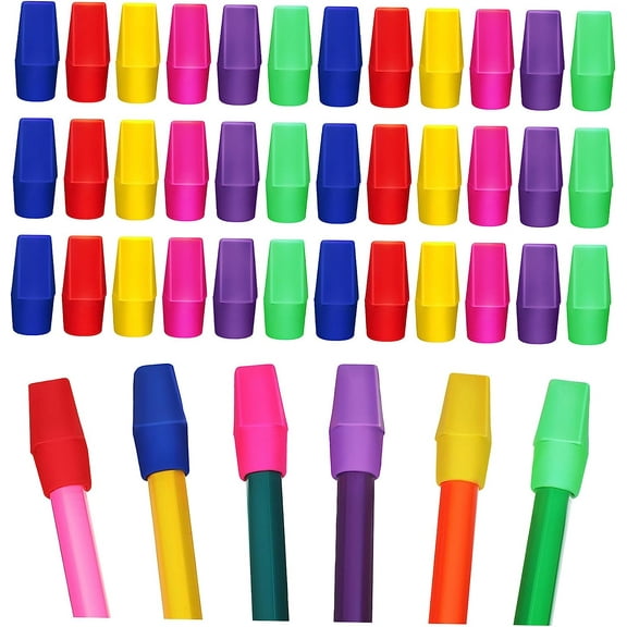 120pcs Bulk Erasers Colors Pencil Bulk Pencils Pencil Erasers Toppers Erasers Caps Pencil Top Eraser for Teacher Pencil Head Replace TPR Top Hat Bulk Colored Pencils