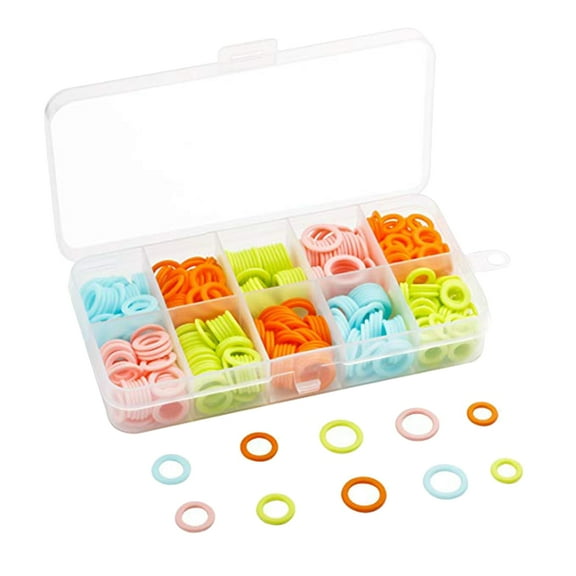 120pcs Circle Marker Knitting Stitch Counter Crochet Locking Stitch Markers Stitch Needle Clip Pin with Box for Women