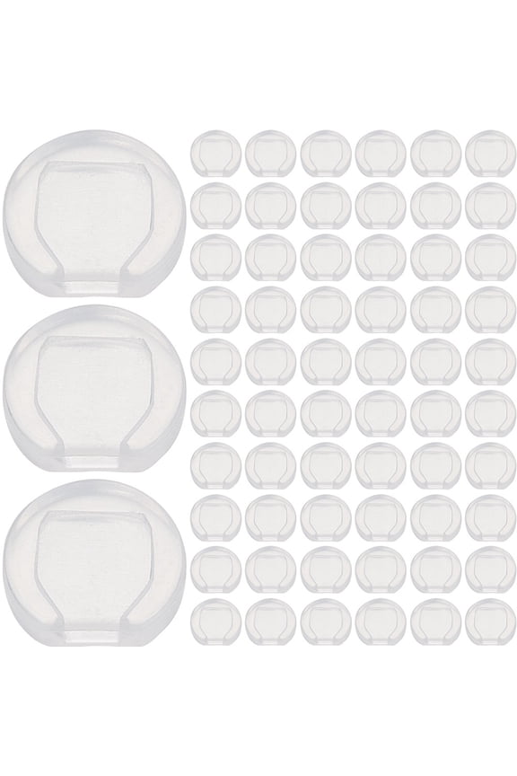 120pcs Comfort Silicone Earring Pads for French Clip Earrings Anti-Pain Clip on Earring Cushion Clear 8.5x9x3mm Hole: 3x1mm