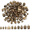 thumbnail image 1 of 120pcs Cord End Caps 10 Styles Bead End Caps Tibetan Alloy Tube Barrel End Tip Thread Cord Caps Rope End Caps Crimp Covers for Necklaces Bracelet Jewelry Making, 1 of 6