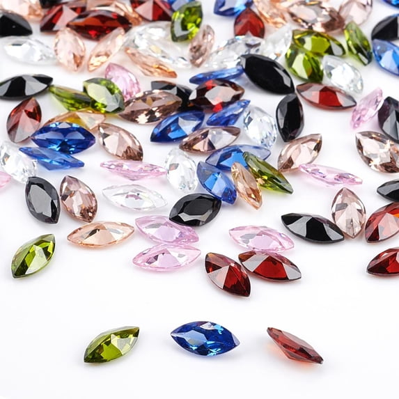 120pcs Crystal Horse Eye Rhinestone Cubic Zirconia Pointed Back Rhinestone Cabochons Mixed Color