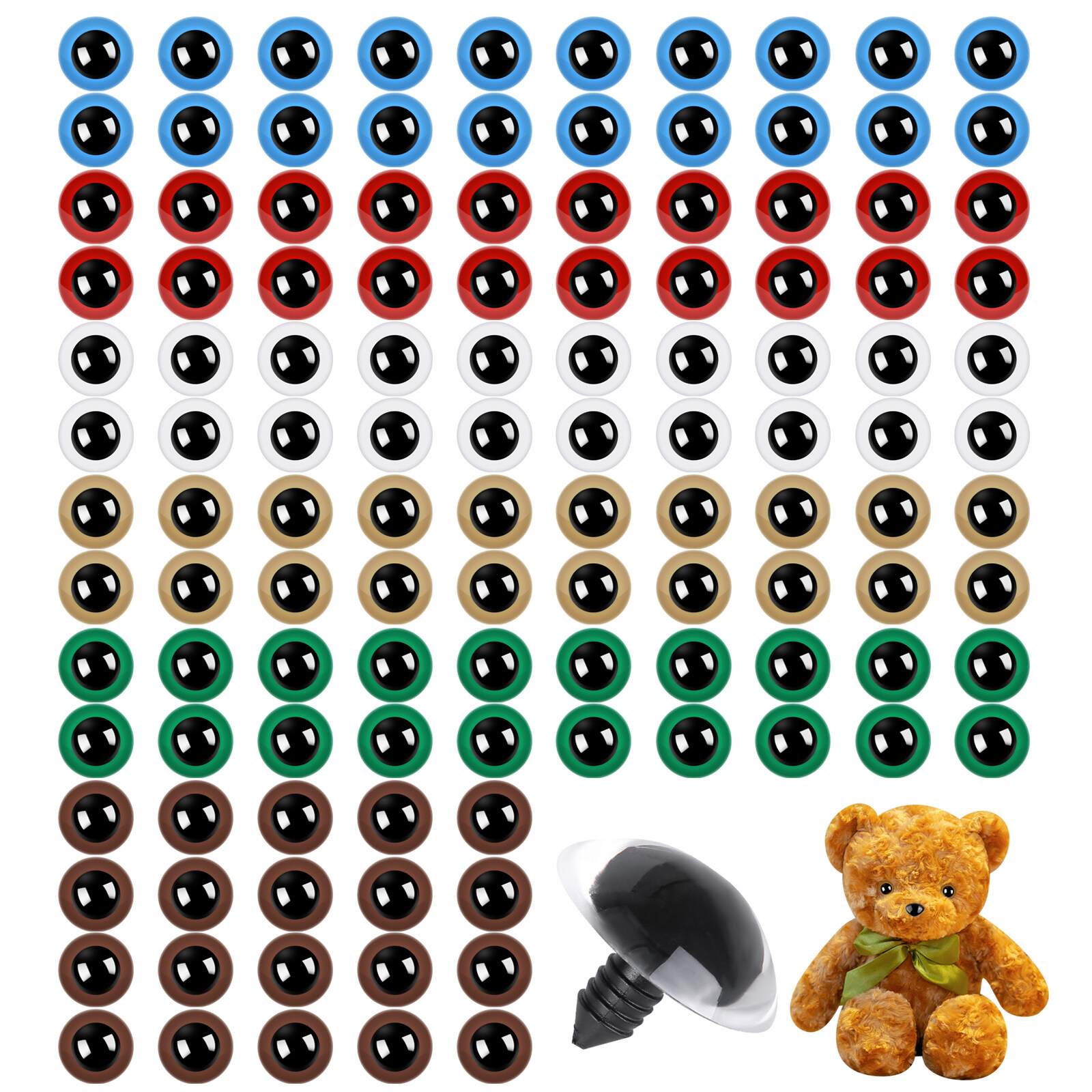 120pcs Doll Eyes Plastic Eyes Big Stuffed Animal Eyes Craft Crochet