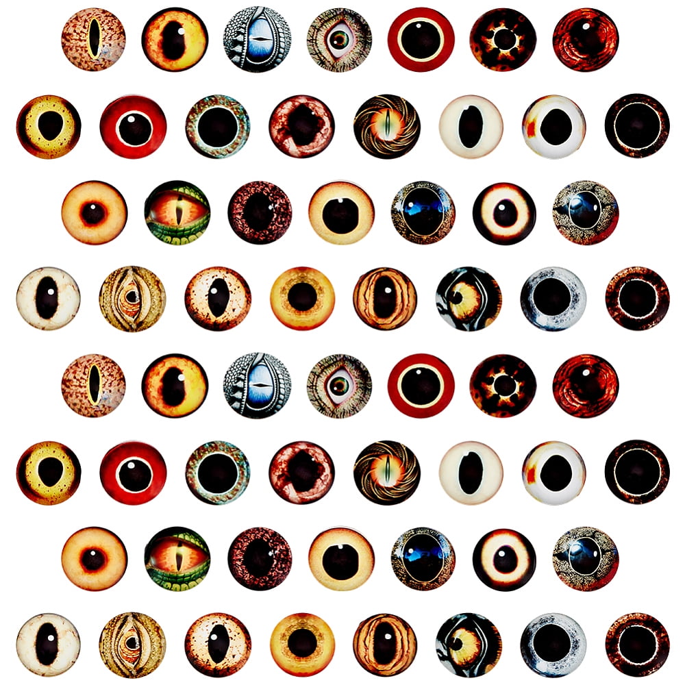 120pcs Dragon Eyes Glass Cabochons Evil Craft Eye Flatback Dome Cabochons Realistic Eye Snake Eyes
