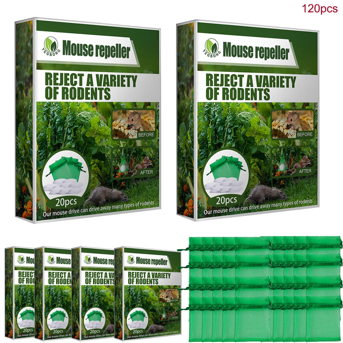 120pcs Extra Strength Mouse Repellent Cinnamon Peppermint Oils Keep