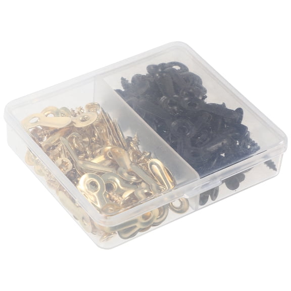 NUOLUX 120Pcs Photo Frame Metal Turn Buttons with Screws Sturdy Iron Fasteners for Picture Hanging