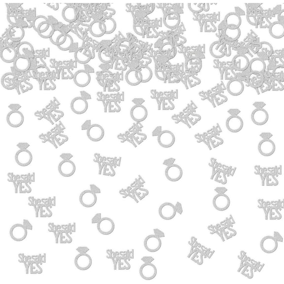 120pcs Glitter She Said Yes Confetti/Bridal Shower Bachelorette Wedding Engagement Party Table Decoration Scatters/Bride to Be Miss to Mrs Party Sign Decoration Supplies