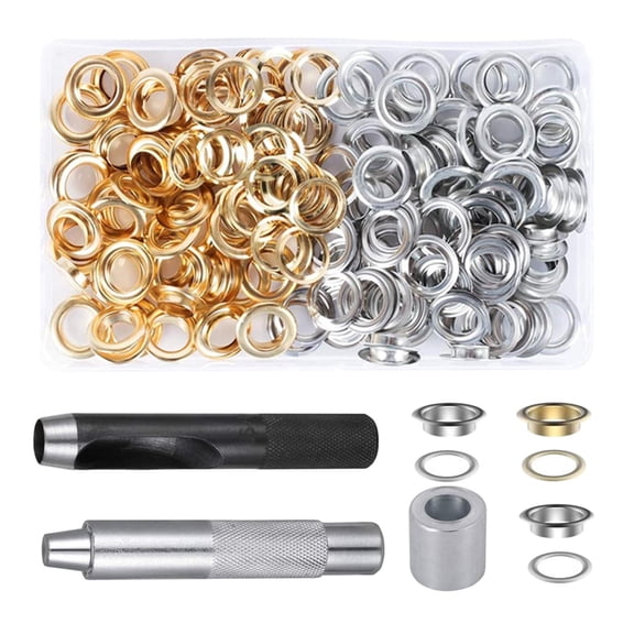 120pcs Grommet Tool , Grommet Setting Tool and 120 Sets Grommets Eyelets with Storage Box