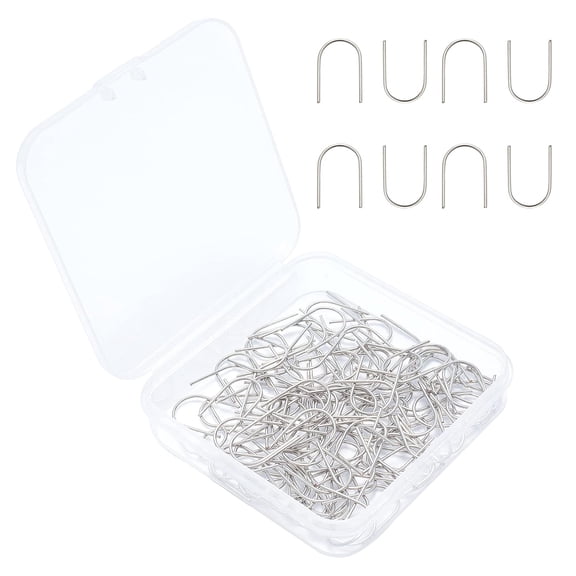 120pcs High Temperature Nichrome Wire Jump Rings U Hanger Hooks U Pins Crafts Kiln Wire for Clay Ornaments Making