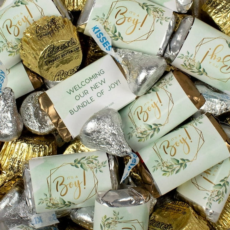 120pcs It's a Boy Baby Shower Candy Botanical Baby Boy Chocolate