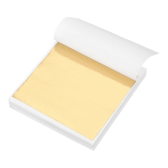 120pcs Leaf Sheets, 3.5" x 3.5" Metallic Foil Leaf Paper for DIY Crafts Champagne Gold