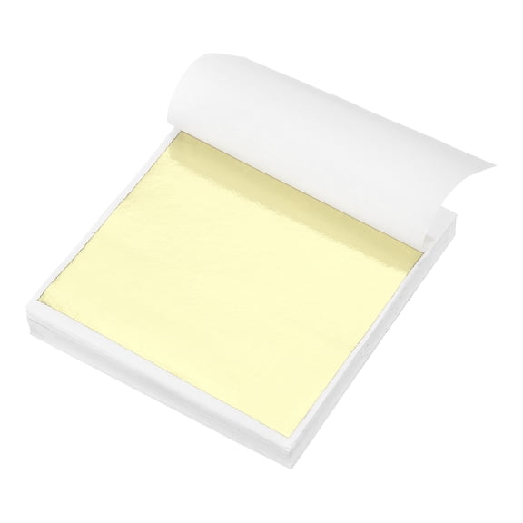 120pcs Leaf Sheets, 3.5" x 3.5" Metallic Foil Leaf Paper for DIY Crafts Champagne Silver