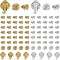 thumbnail image 1 of 120pcs Lucky Elephant Spacer Beads Animal Metal Charms Pendants Tibetan Loose Beads Alloy Animal Bead for Bracelet Necklace Jewelry Making 2 Colors, 1 of 6