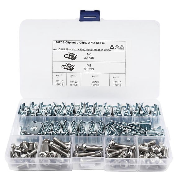 120pcs Motorcycle U Nut