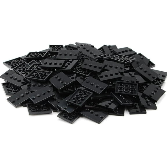 120pcs Plates Parts Tile Modified 3x4 with 4 Studs in Center Black Compatible with Figure Display Base Collector Series Pack Set 88646
