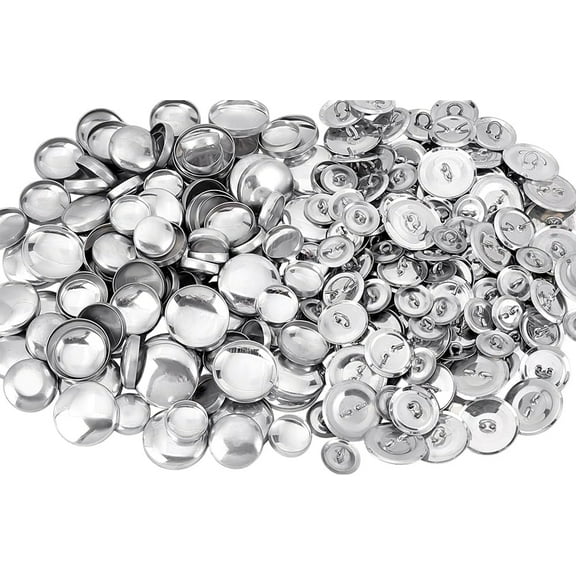 120pcs Round Button Covers Fabric Covered Buttons DIY 14/18/21mm Button Cover Kits with Flat Backs Blank Buttons Making Supplies with Tools for Fabric Cloth