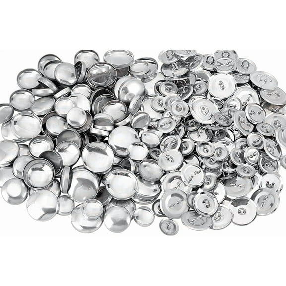 120pcs Round Button Covers Fabric Covered Buttons DIY 14/18/21mm Button Cover Kits with Flat Backs Blank Buttons Making Supplies with Tools