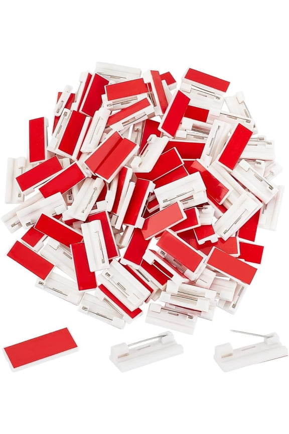 120pcs Safety Bar Pins 1.1 inch Adhesive Name Tag Pins White Adhesive Safety Pins Back Brooch Badge Bar Pins Badge Crafting Pins for ID Badges Brooch Name Tags Ribbons Clothes