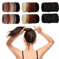 thumbnail image 1 of 120pcs Seamless Soft Hair Ties for Women & Girls - 1.5 Inch Thick Elastic Ponytail Holders, Gentle No-Snag Hairbands for Thin/Thick/Curly Hair, Black Hair Accessories for Workout Office Daily Use, 1 of 3