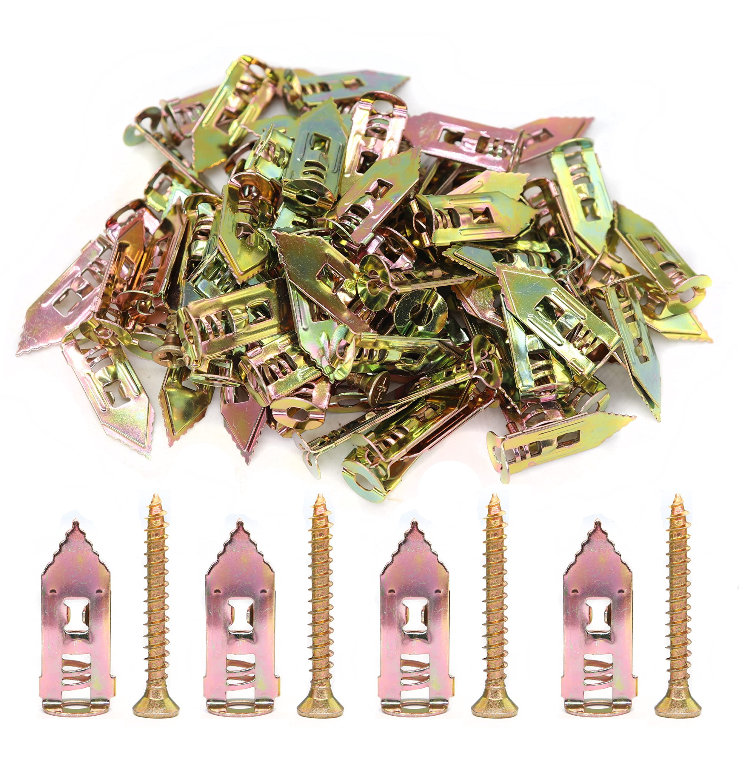 120pcs Self Drilling Drywall Anchors Screws Kit, No Drill Holes in Wall, Perfect for TV, Shelf Straps, Cabinet & Decoration Fixing Curtains, Calligraphy, Wall Cabinets