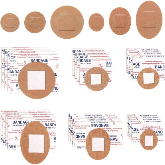120pcs Small Circle Bandages, 6 Sizes Flexible Fabric Adhesive Breathable Round & Oval Wound Protection and Hides Skin Spots Ideal for Face Nose Hands Small Incisions