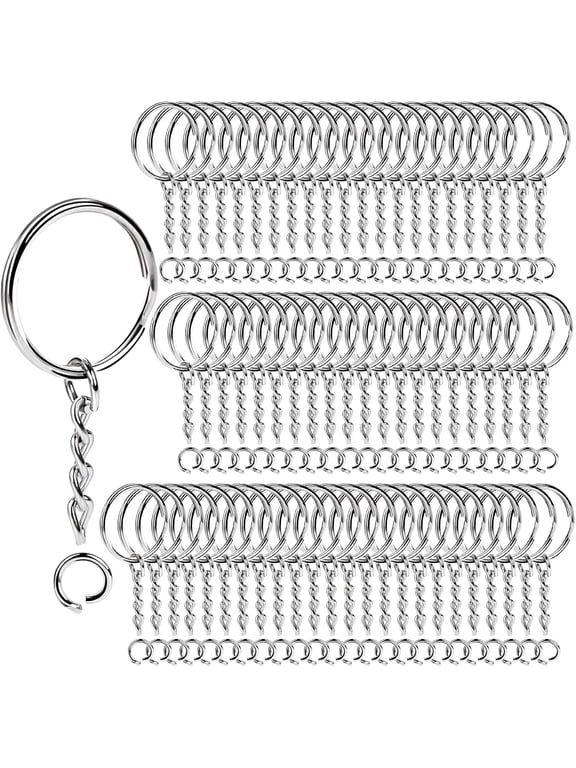 120pcs Split Keychain Rings Sets, 1inch, Keychain Making Supplies, Key Chain for Crafts, Key, Car