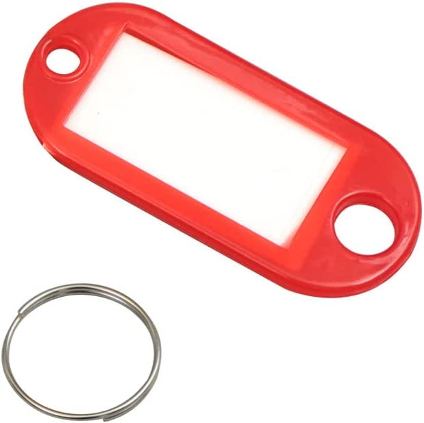 120pcs Tough Plastic Key Tags with withWindow and Ring Key Tags with