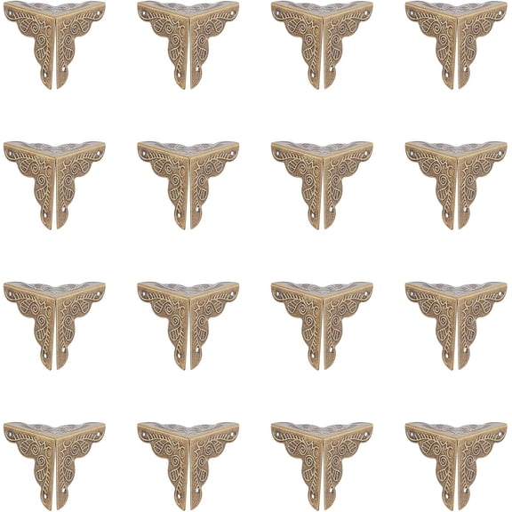 120pcs Triangle Iron Box Corner Protectors Decorative Corner Protector Antique Bronze Box Corner Protector Edge Safety Guard Furniture Corner Guard