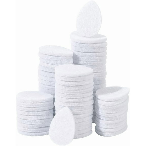 120pcs Unscented Refill Pad Aroma Pads 1.1x0.8'' White Essential Oil Diffuser Pad Teardrop Replacement Perfume Pad for Humidifier Air Purifier Locket Scent Ball Plug-in Diffuser