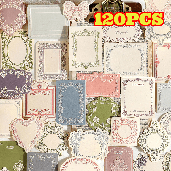 120pcs Vintage Scrapbook Paper, Letter Writing Paper Journaling Supplies, Aesthetic Decorative Craft Material Paper for Junk Journals Planner Scrapbooking