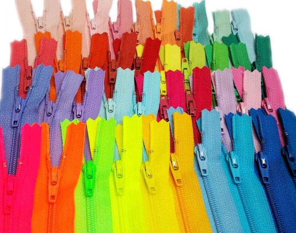 120pcs YKK #3 Nylon Coil Zippers Bulk Tailor Sewing Crafts (20 Colors) Made USA (14 Inches)