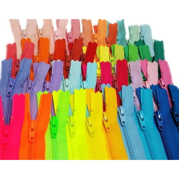 120pcs YKK #3 Nylon Coil Zippers Bulk Tailor Sewing Crafts (20 Colors) Made USA (24 Inches)