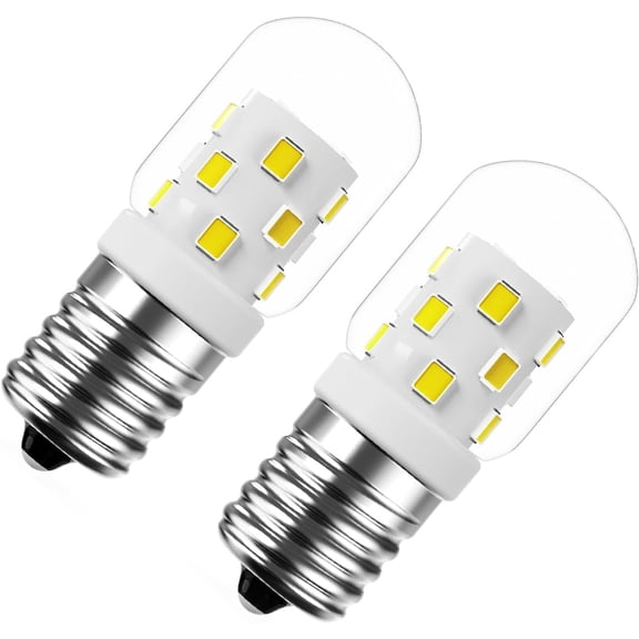 120v E17 Base Microwave Led Light Bulb, 40W Equivalent Whrilpool Microwave Light Bulb,3w dimmable 400 Lumens, for Range Hood Refrigerator Stove, 2 Pack (6000K Daylight White)