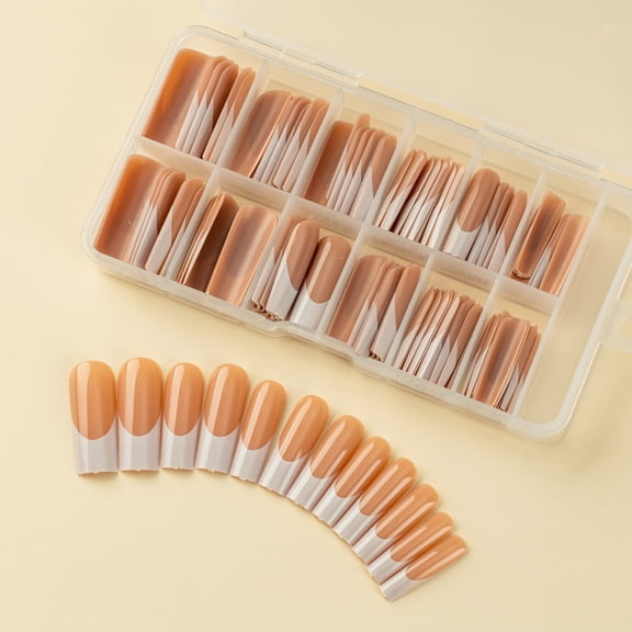 120x French Tip False Nails Press On Nails Full Cover Stick on Nails for Party