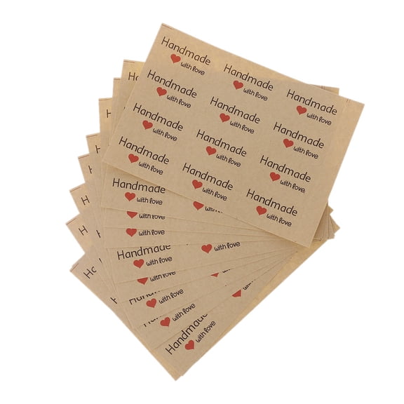 120x Vintage Handmade With Love Package Label Kraft Adhesive Stickers Baking