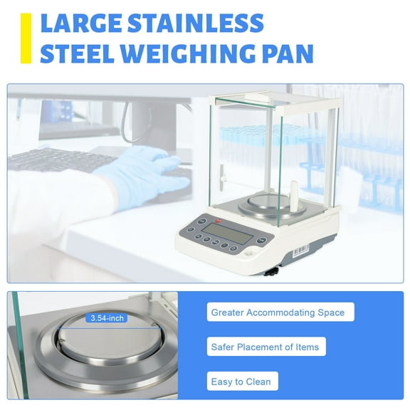 120x0.0001g 0.1 mg Lab Analytical Balance Digital Precision Scale AC 110V White For Schools, Home Use