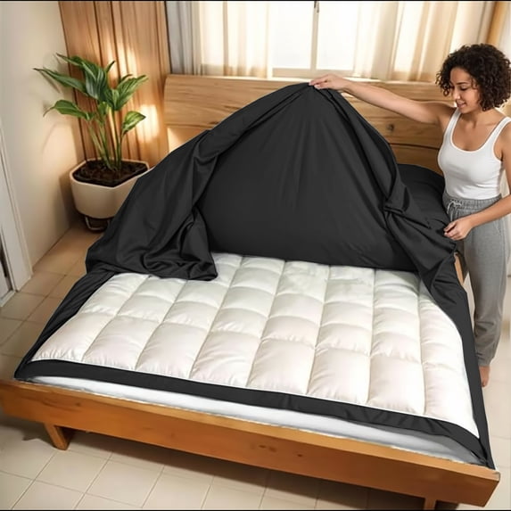120x120 duvet cover set 3 Sided Zipper Duvet Cover Super King Plus Size - Microfiber with 3 Sided Zipper Close, 3 PCS Duvet Cover & 2 Pillow Cases(20'X40) Black