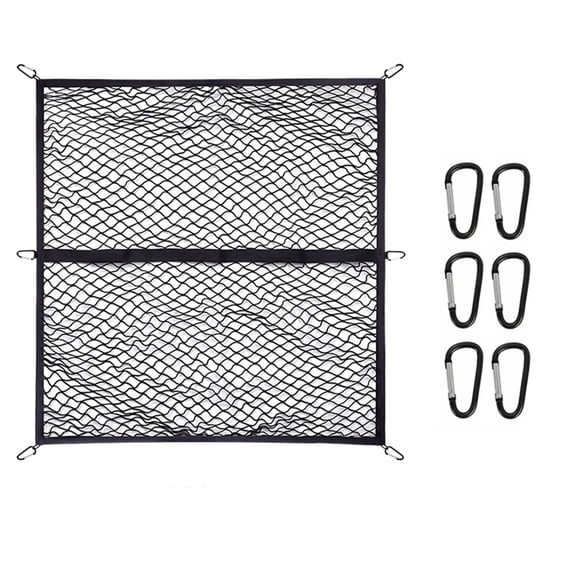 120x120cm Heavy Duty Truck Bed Cargo Net with Hooks, Polypropylene Latex Mesh for Securing Load in Car, SUV, ATV, UTV, Boat Trailer