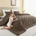 thumbnail image 1 of 120x128 Oversized King Comforter, Extra Large King Size Comforter Oversized, All Season Soft Lightweight Quilt Down Alternative Duvet Insert with 8 Corner Tabs(120x128, Brown), 1 of 17