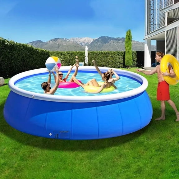120x30in Montary Inflatable Family Pool for Kids & Adults Backyard Garden Age 3+ Blue