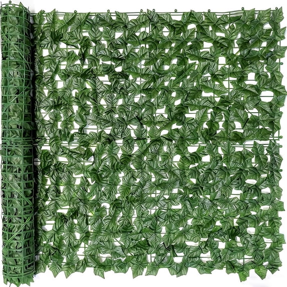 120x40 inch artificial ivy green plant privacy fence screen, balcony ...