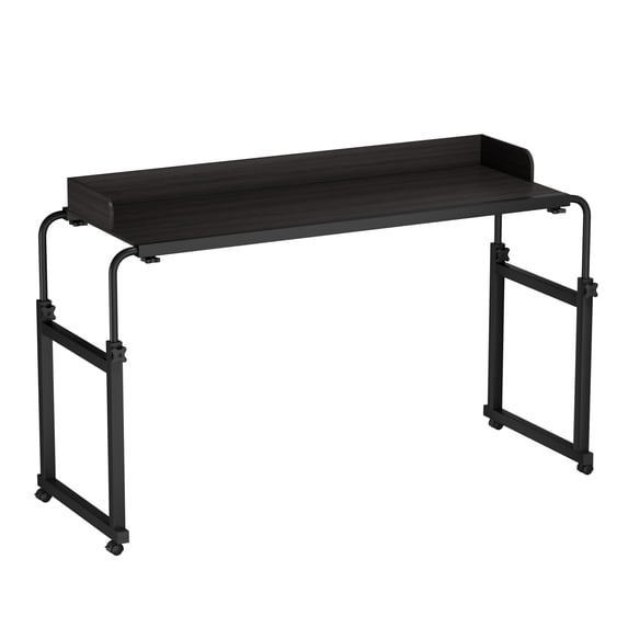 WETLA 120x40CM 140x50CM Height Adjustable Overbed Table with Wheels, Rolling Over-the-Bed Laptop Desk with Raised Baffle