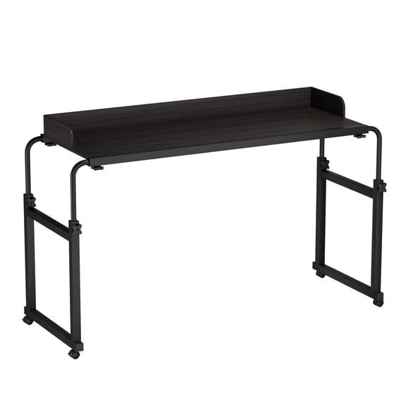 WETLA 120x40CM 140x50CM Height Adjustable Overbed Table with Wheels, Rolling Over-the-Bed Laptop Desk with Raised Baffle