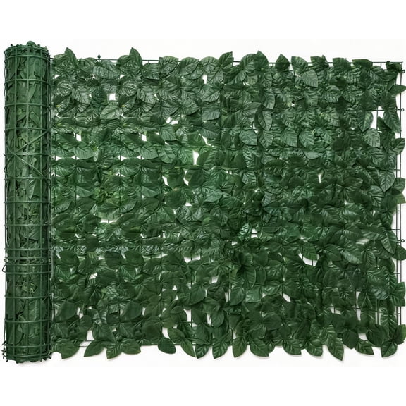 120x40in Artificial Ivy Privacy Fence Wall Screen UV-Anti Faux Greenery Backdrop Pothos Leaf Hedges Fence Panels for Patio Balcony Garden Backyard Indoor Outdoor Green Wall Decor Fence Panels