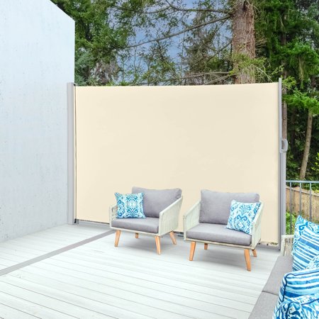 120x63 In Retractable Side Awning Outdoor Water Repellent Screen Privacy Divider