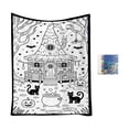 thumbnail image 1 of 120x80cm Halloween DIY Coloring Throw Blanket For Adults Washable Bed Cover With 50ml Marker Pens Black Tone, 1 of 6
