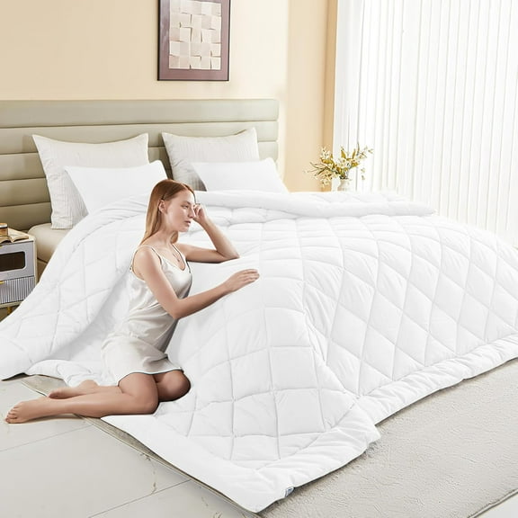 120x98   Comforter,  Size Comforter ,  Season Soft Lightweight Quilt Down Alternative Duvet Insert with 8 Corner Tabs(120x98, White)
