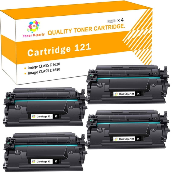 121 D1620 D1650 Black Toner Cartridge 4-Pack Compatible for Canon Cartridge 121 CRG121 CGR-121 Image CLASS D1620 D1650 Printer Ink (Black,4-Pack)