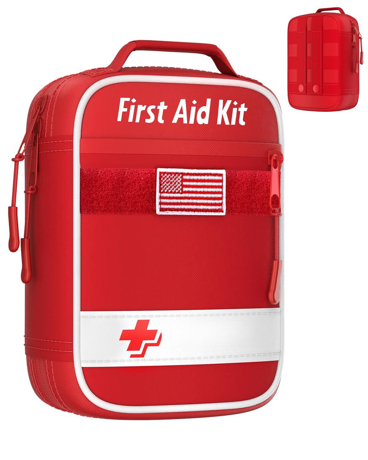 121 First Aid Kit For Car  Home & Travel - Emergency With Zip Closure And Molle Pack Pockets Ideal Camping Hiking Outdoor Adventures